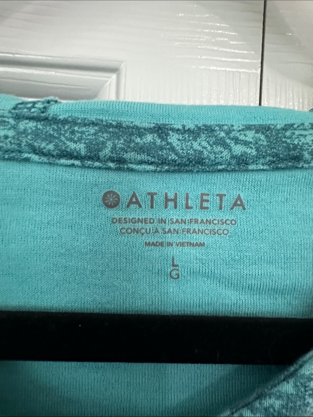Athleta Teal Marled V-Neck Hooded Pullover Sweater - Picture 2 of 3